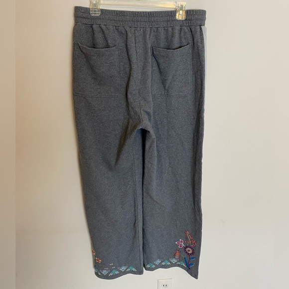 Johnny Was Griffin Wide Gray Leg Pant Large - Picture 3 of 9